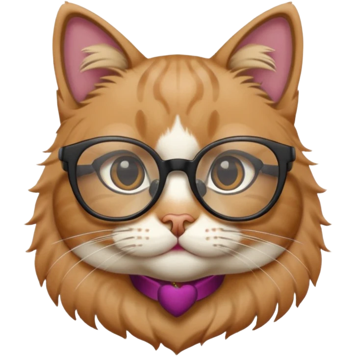 Cat wearing geekchic mood glasses, only face emoji