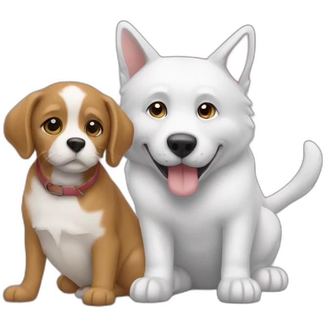 Un chat avec un chien emoji
