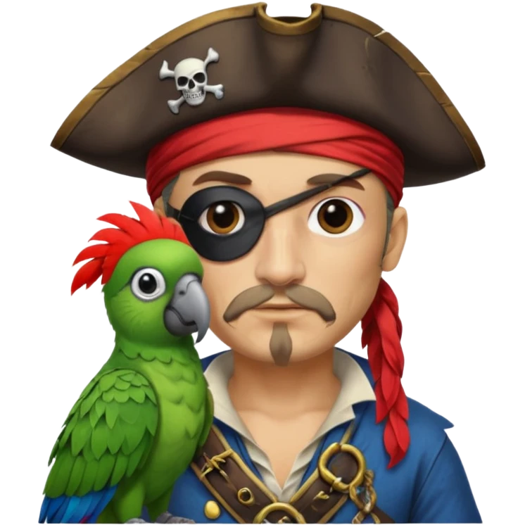 pirate and parrot emoji