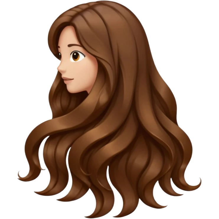 back view of long brown hair emoji