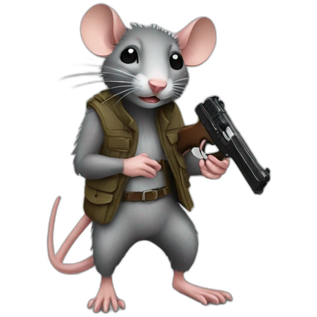rat with pistol emoji