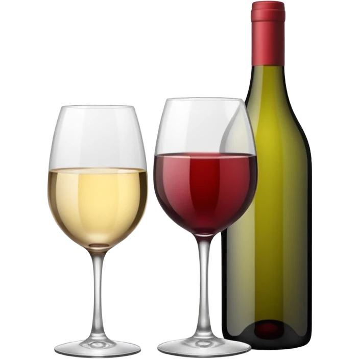 Minimalistic flat vector icon, iOS style, thin black contour on white background. Wine glass with a wine bottle. No text, no shadows.
 emoji