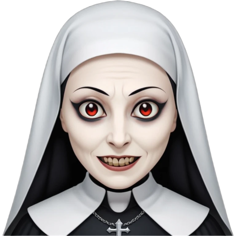create an evil nun emoji based on valak from the conjuring emoji