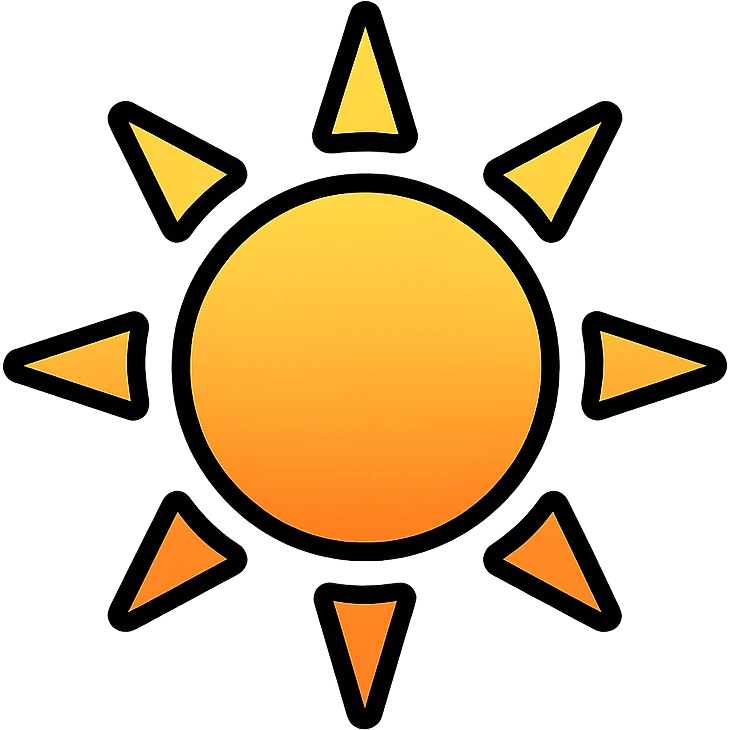 gradient sun icon, modern icon style, clean lines, no text emoji