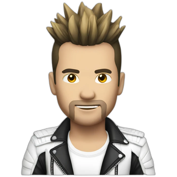 Punk male, with white leather jacket emoji