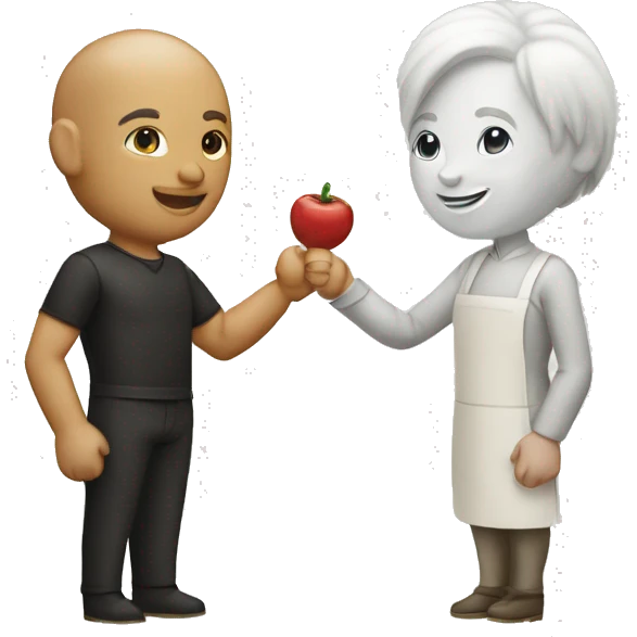 restaurant owner with white skin, and blogger with white skin, shaking hands in great detail emoji
