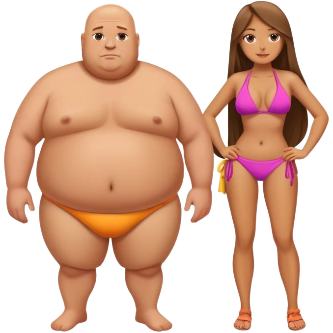 fat bald  man hot girl  emoji