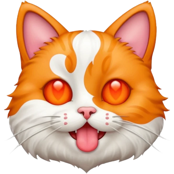 cat heart eye emoji sticking tongue out emoji