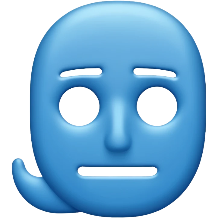Blue "4" with thick outline and NO FACE emoji