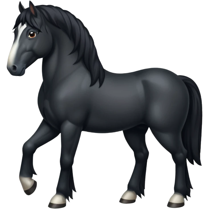Black shire horse 4 legs  emoji