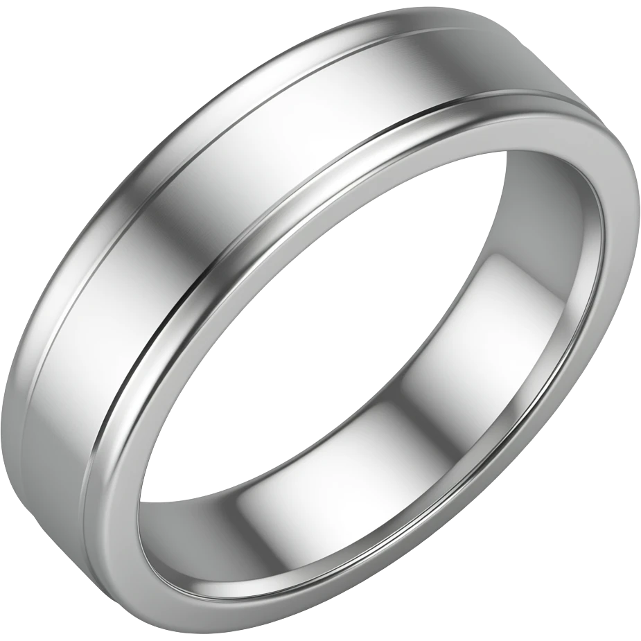 Mans silver wedding ring no diamond emoji