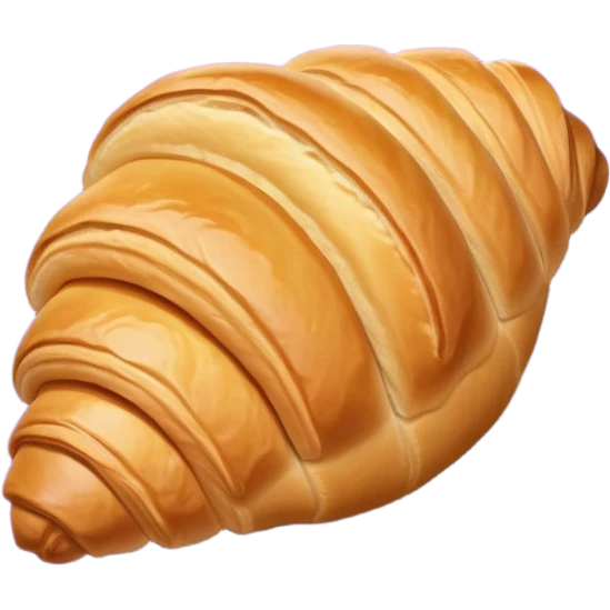 There's a croissant on a purple napkin. emoji