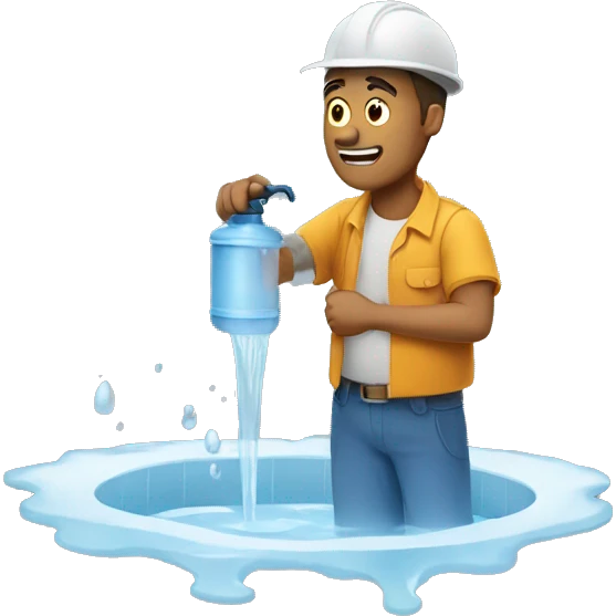 Man finding water leaks emoji