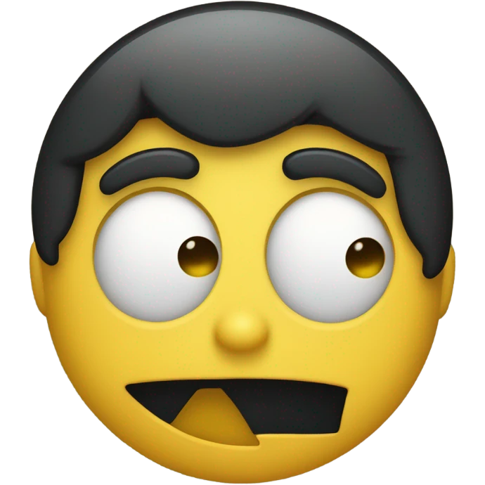 a close up of a yellow smiley face with a black hair, style of emoji, fear emoji, new emoji of biting your lip, emoji, frowning expression, sad emoji, confused facial expression, he looks like a human minion, frown, cynical face, confused expression, frowning, frown!, bored expression, discord emoji, funny emoji emoji