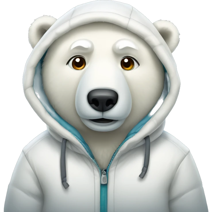 Polar bear wearing a parka emoji