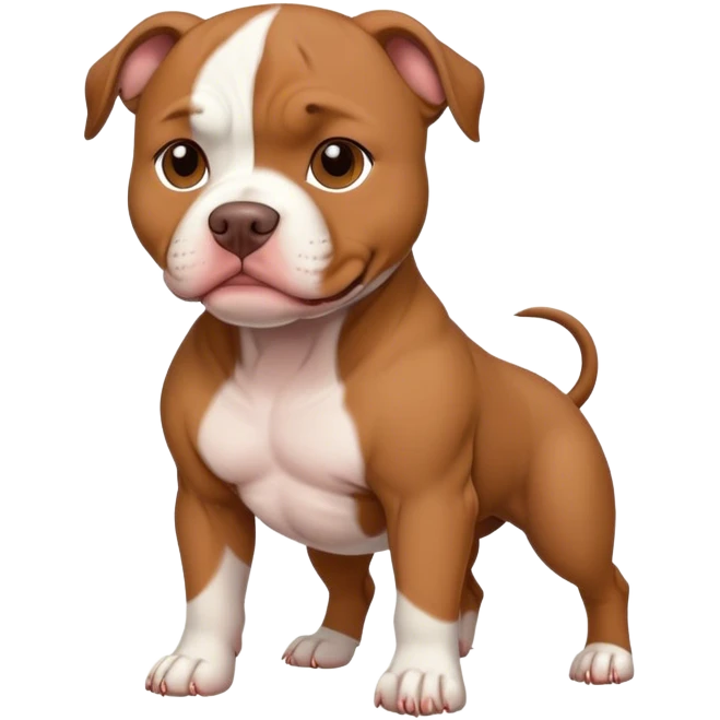Brown and white pitbull emoji