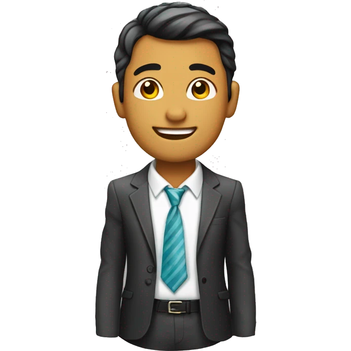 chico con corbata y chaleo reflectante emoji