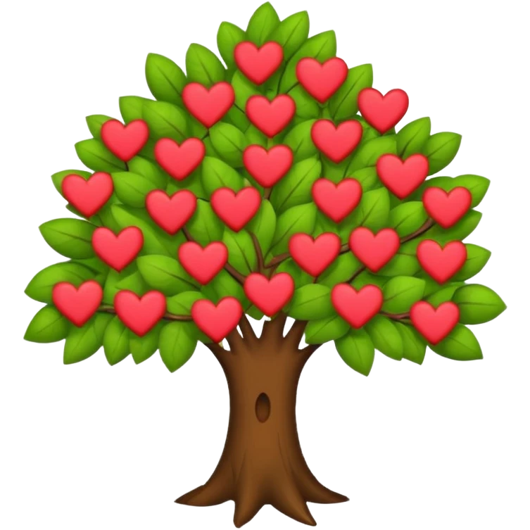 árbol con flores y corazones, celebrando el Día del Árbol emoji