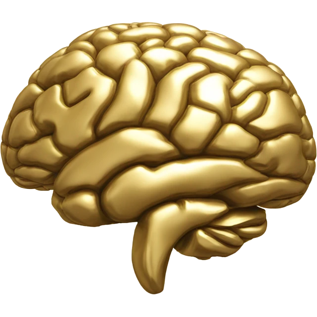 Gold metallic Brain girly emoji