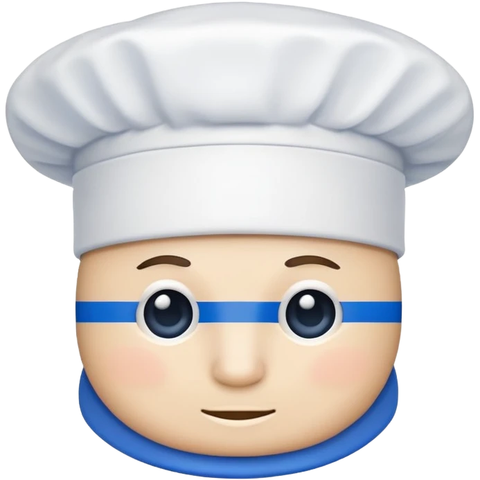 chef's hat with a blue line emoji