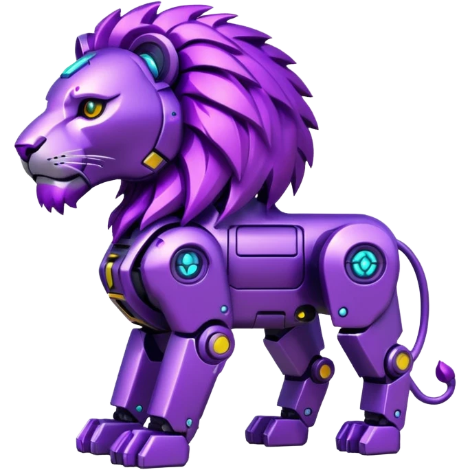 glitter mech lion purple cyberpunk emoji