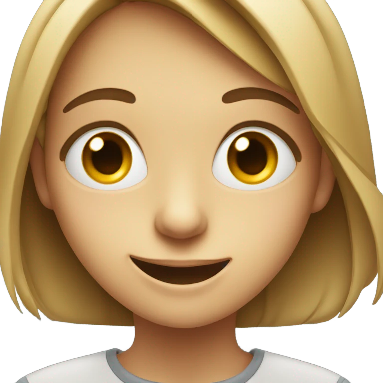 a girl smiling with one eye really squinted. left eye is shut and the other open emoji