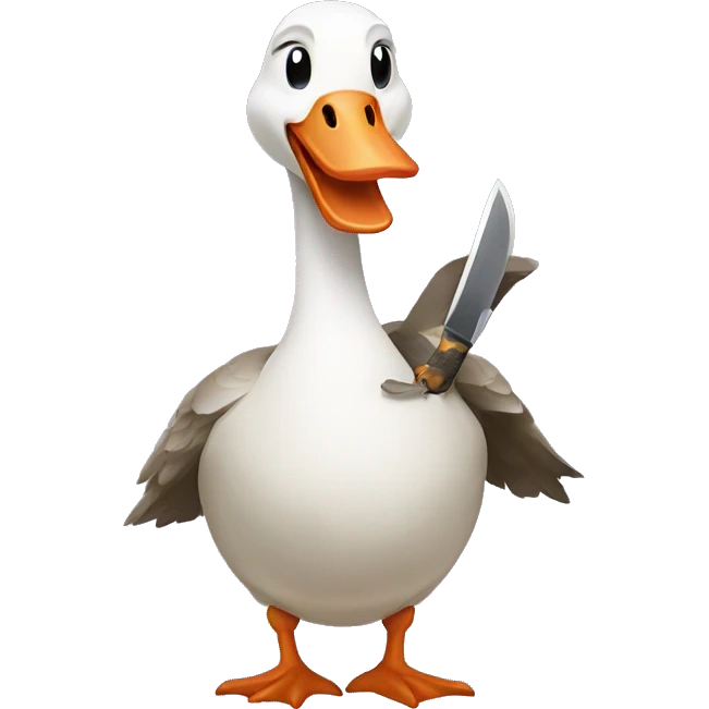 Goose with knife emoji