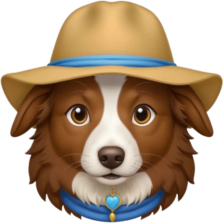 brown border collie with Uyghur hat emoji
