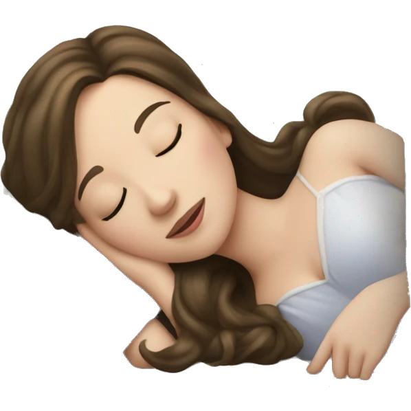 sleeping beauty brunette white girl with a silk pillow emoji