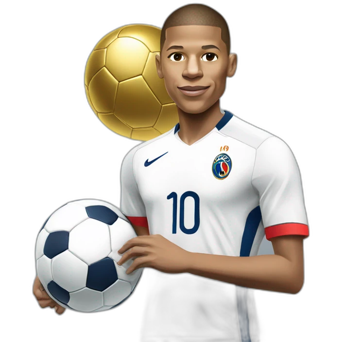 Mbappé avec un ballon d’or emoji