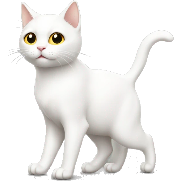 White cat walking  emoji