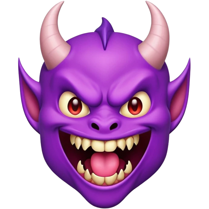 diabinho roxo com a boca aberta emoji