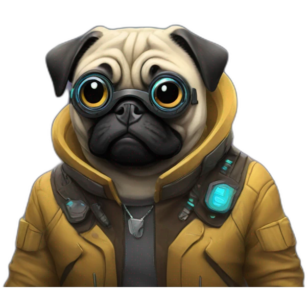 cyberpunk pug emoji