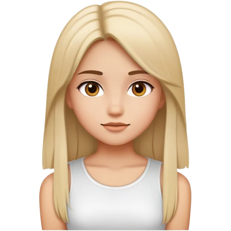 Girl with straight hair and white top emoji