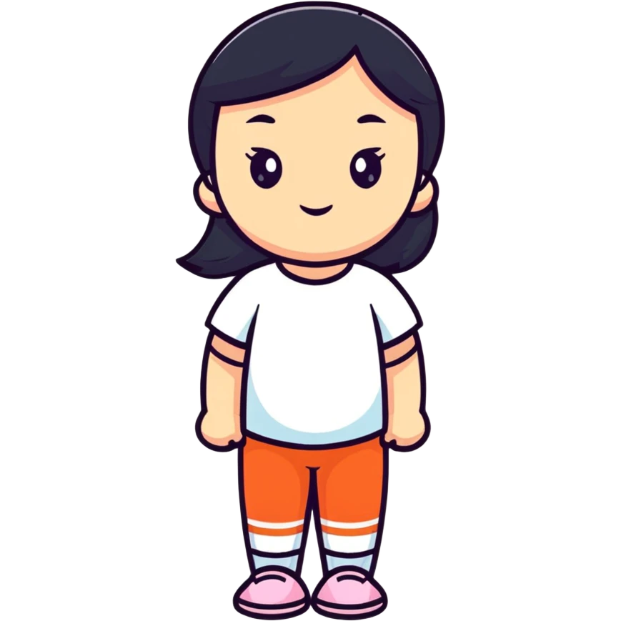 A girl with a prominent feature emoji