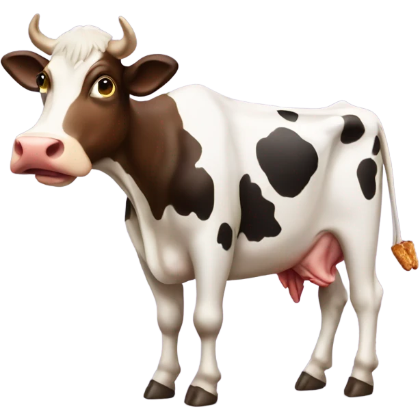 Cow with a chicken wing  emoji