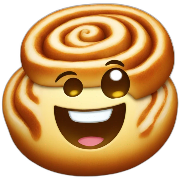 happy cinnamon bun emoji