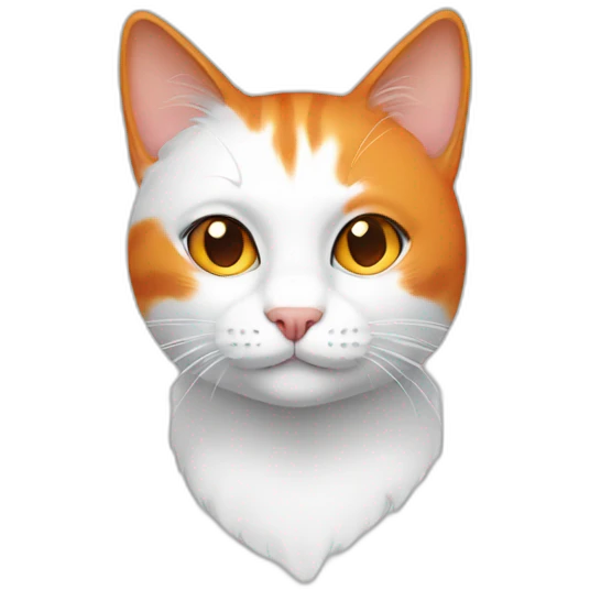 White and orange cat emoji