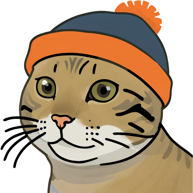 Tabby cat with a beanie  emoji
