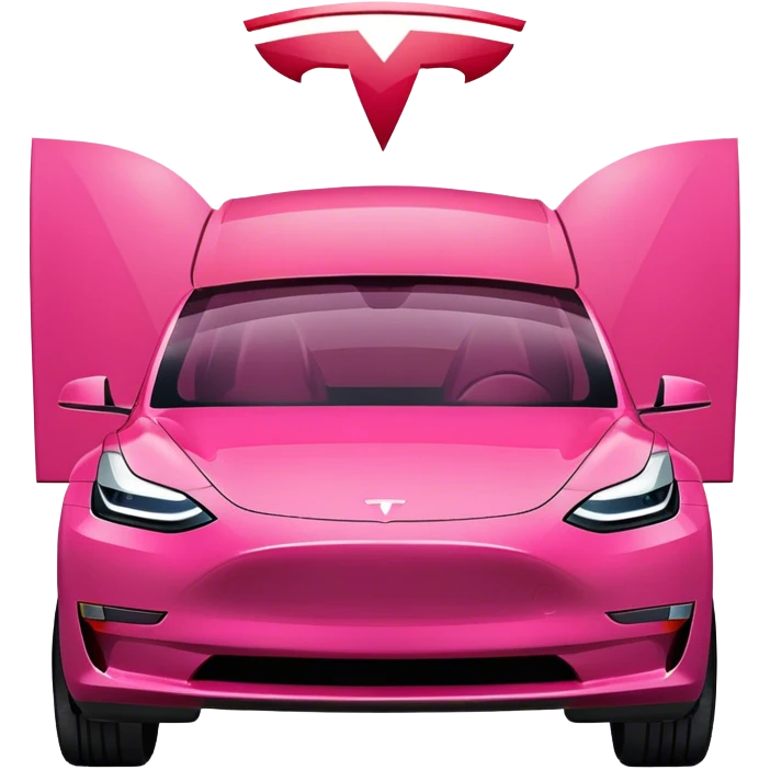 Pink Tesla model 3 DARK PINK  emoji