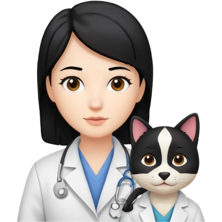veterinaria cabello negro emoji