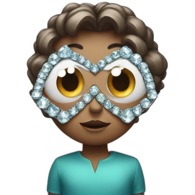 a living diamond with eyes shows a heart with its hands emoji