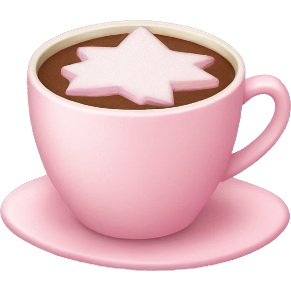 aesthetic Christmas pastel Pink cup of cocoa emoji