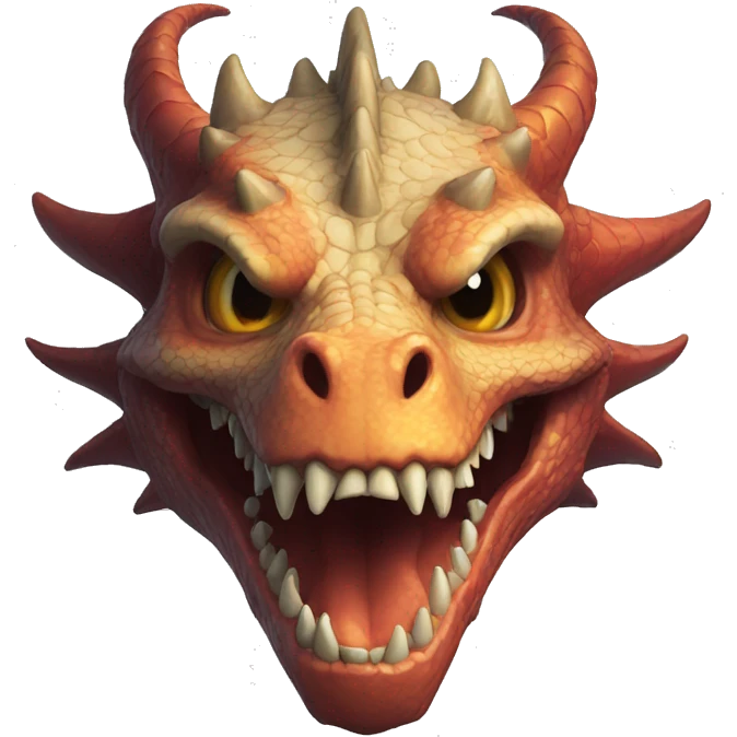 Dragon with a skullface emoji