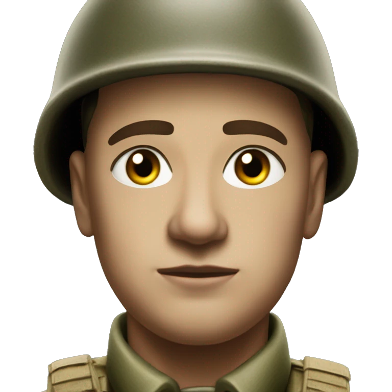 photorealistic serious soldier WW2 emoji