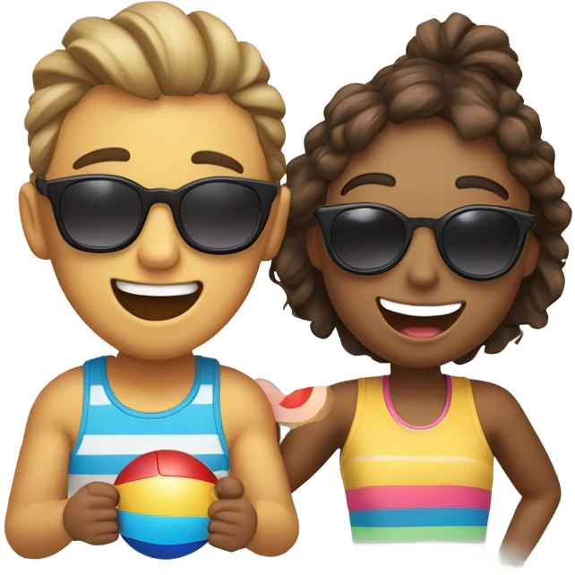 best friends on the beach emoji