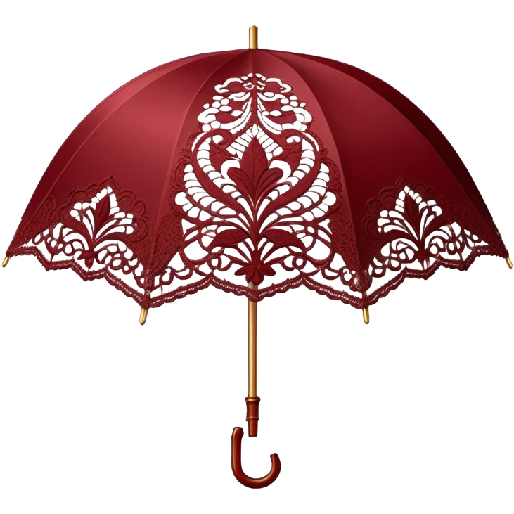 vintage lace umbrella dark red emoji