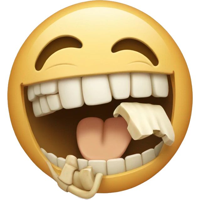 laughing face with bone in mouth  emoji