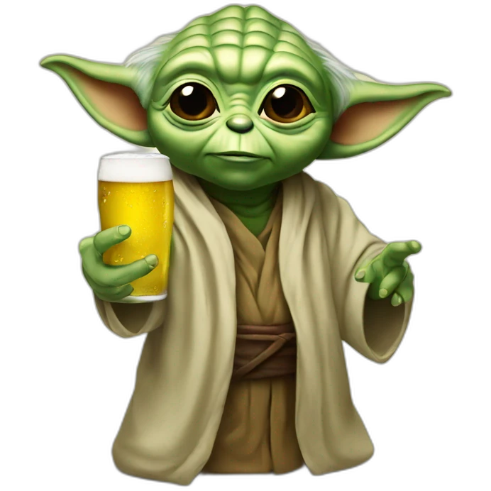 Yoda drink beer emoji