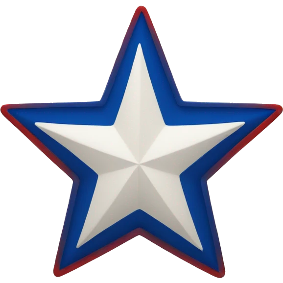 red, white and blue star emoji